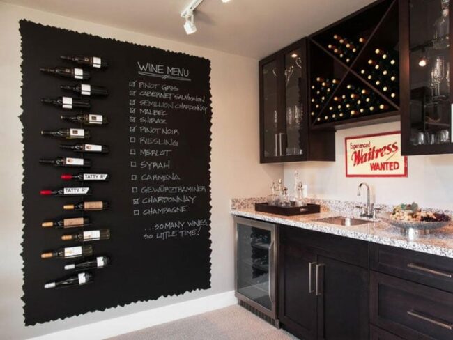 Creative Wine Display and Menu