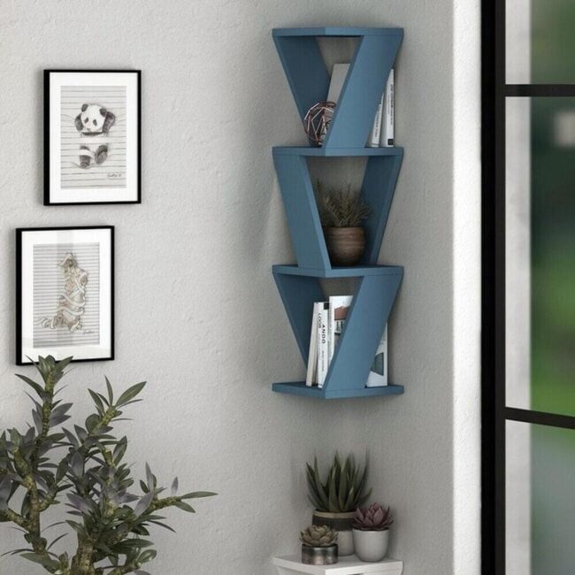Three-Dimensional Triangle Wall Shelf