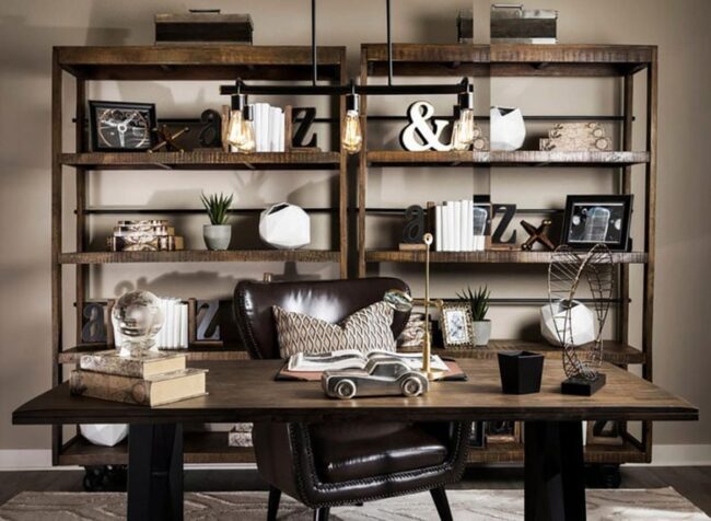 Wood Desk For A Classy Office Room Setup