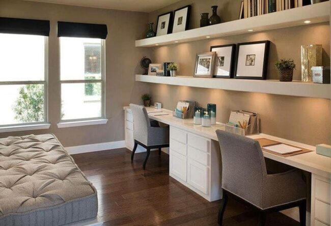 Double The Desks For A His and Her Work Space