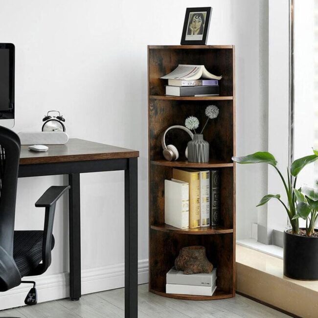 Weathered Wooden Standing Bookcase