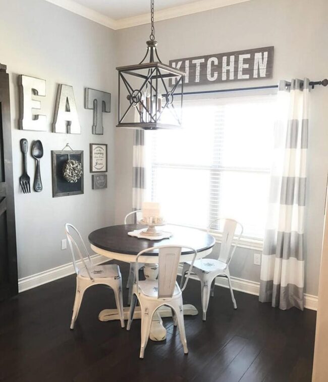 Pastoral Dining Area with Eye-Grabbing Sign