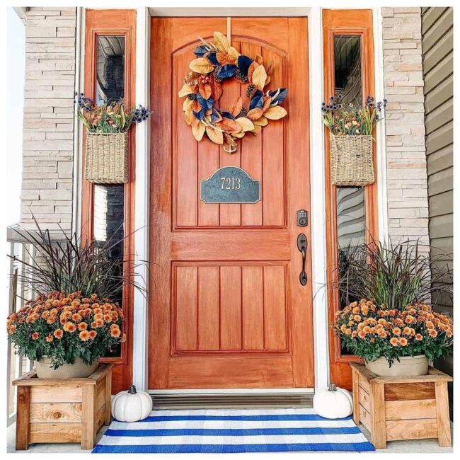 Cottage Porch With Orange Decor