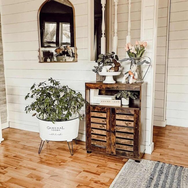 Front Porch With Vintage Farmhouse Decor