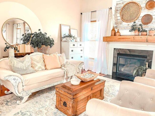 Warm Neutral Decor for a Vintage Living Area