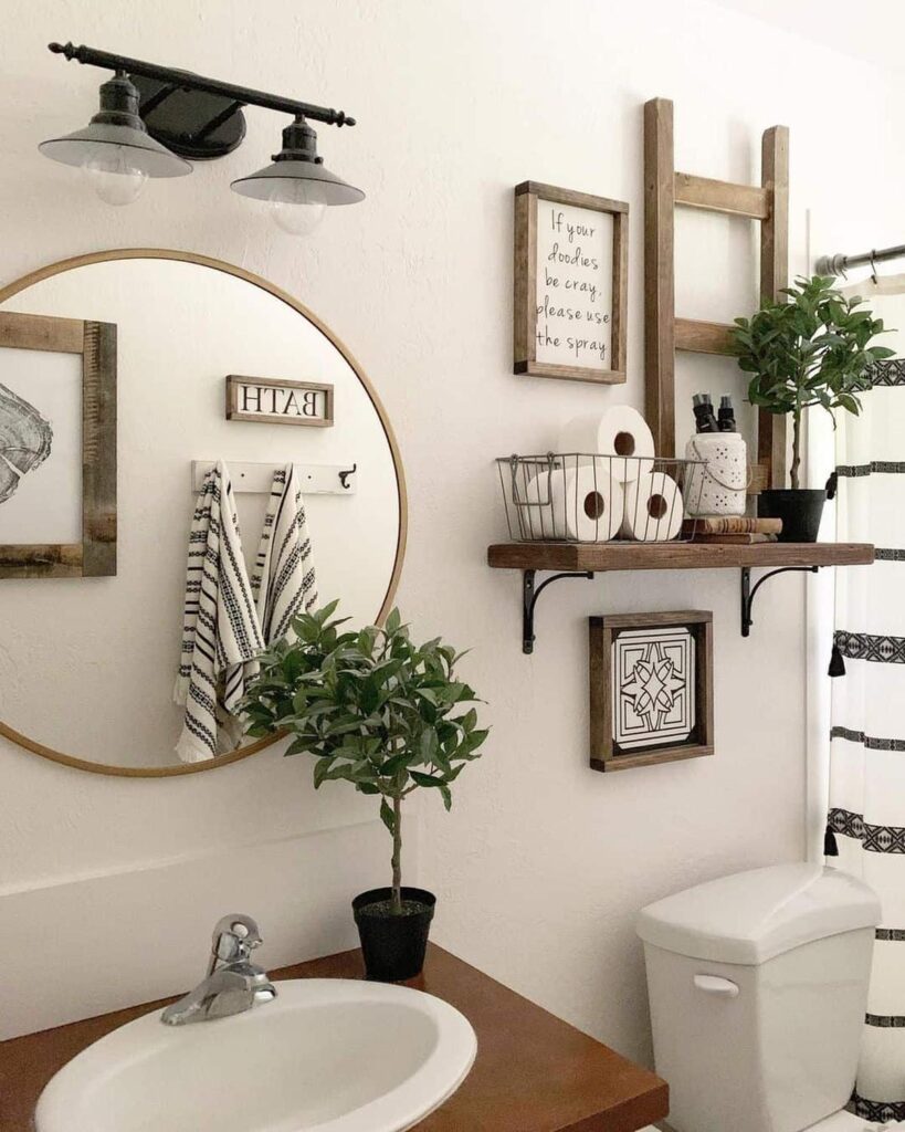 Rustic Bathroom Wall Art Ideas
