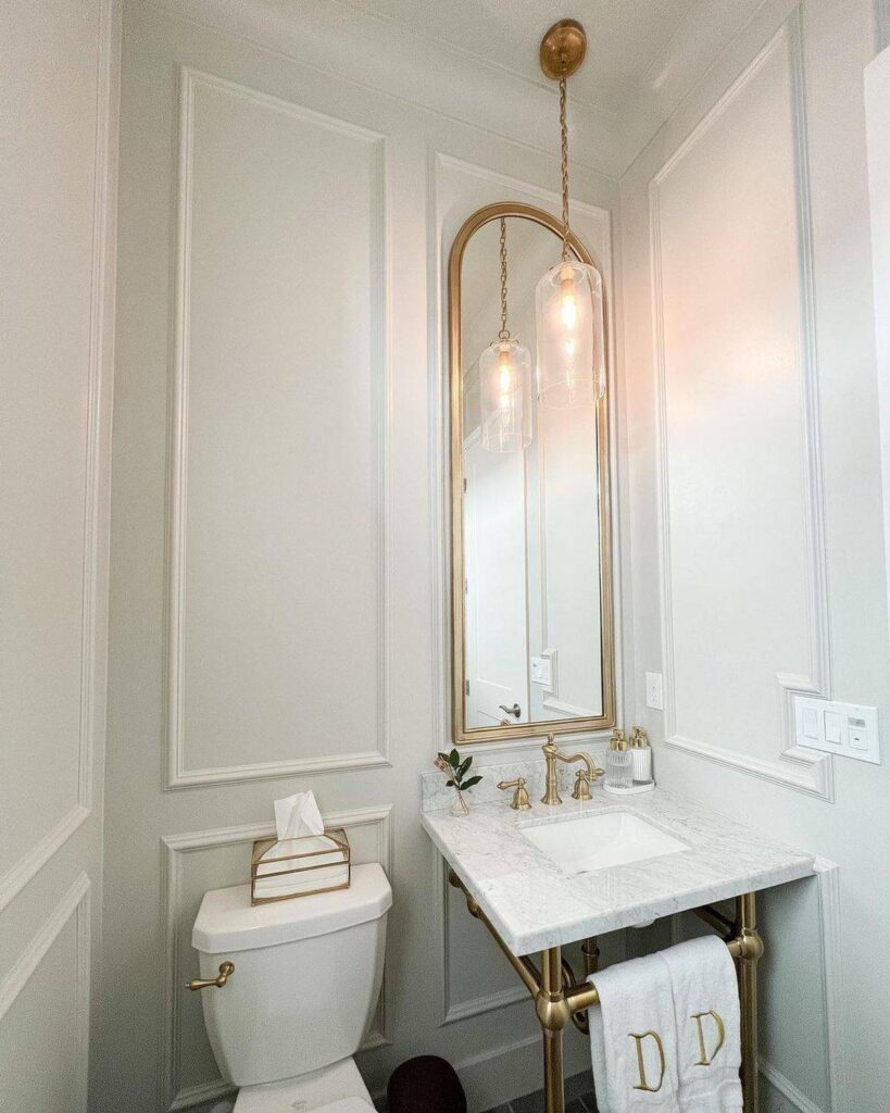 28 Beautiful Small Bathroom Wainscoting Ideas to Add Charm ...