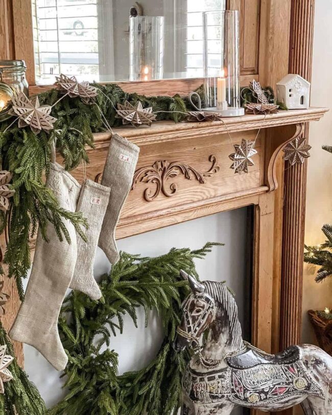 Vintage Burlap Stocking Decor for Christmas