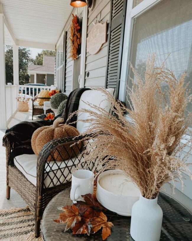 Cottage Deck With Farmhouse Fall Porch Decor