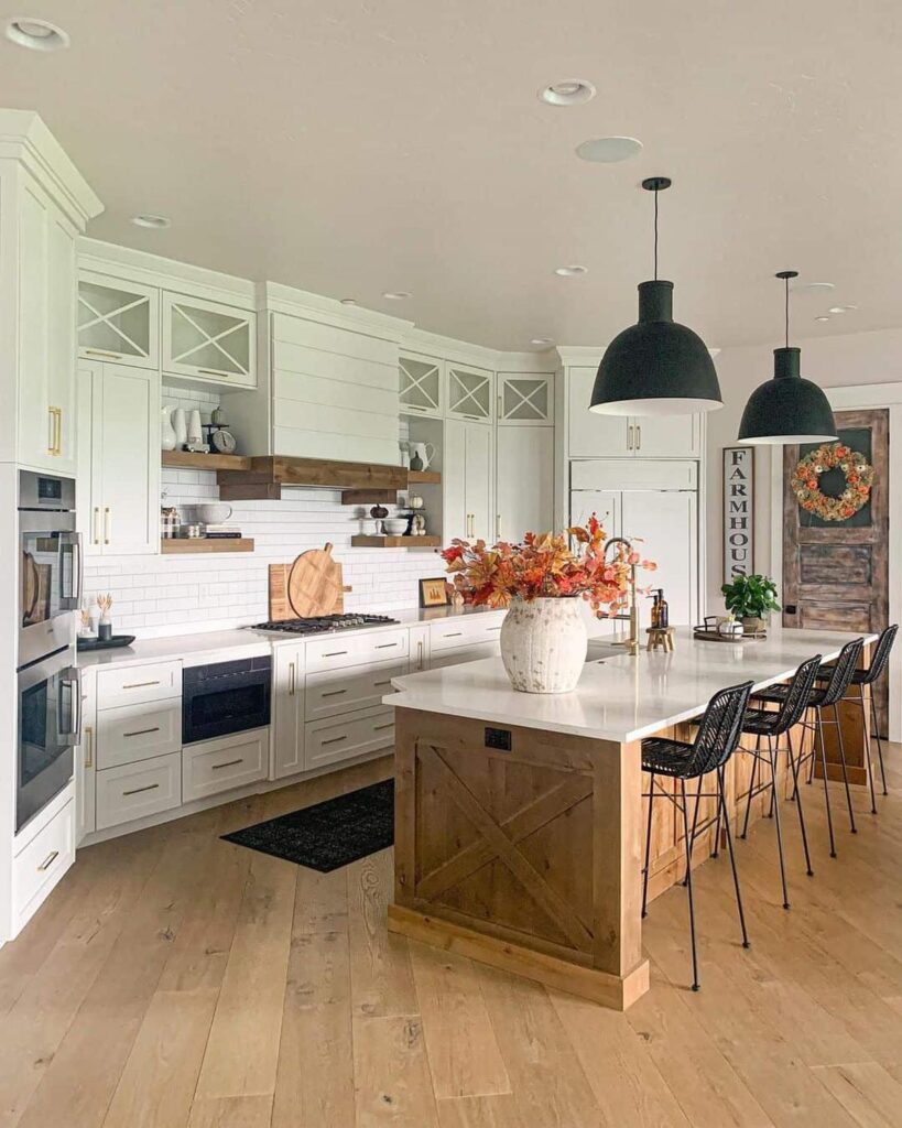 30 White Kitchens with Wood Islands to Inspire You -Architectural ...