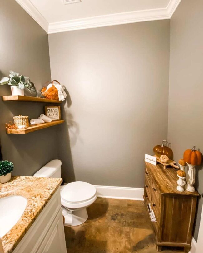 Warm Rustic Decor for a Vintage Half Bath