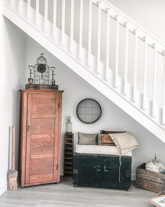 Vintage Decor for Space Under Staircase