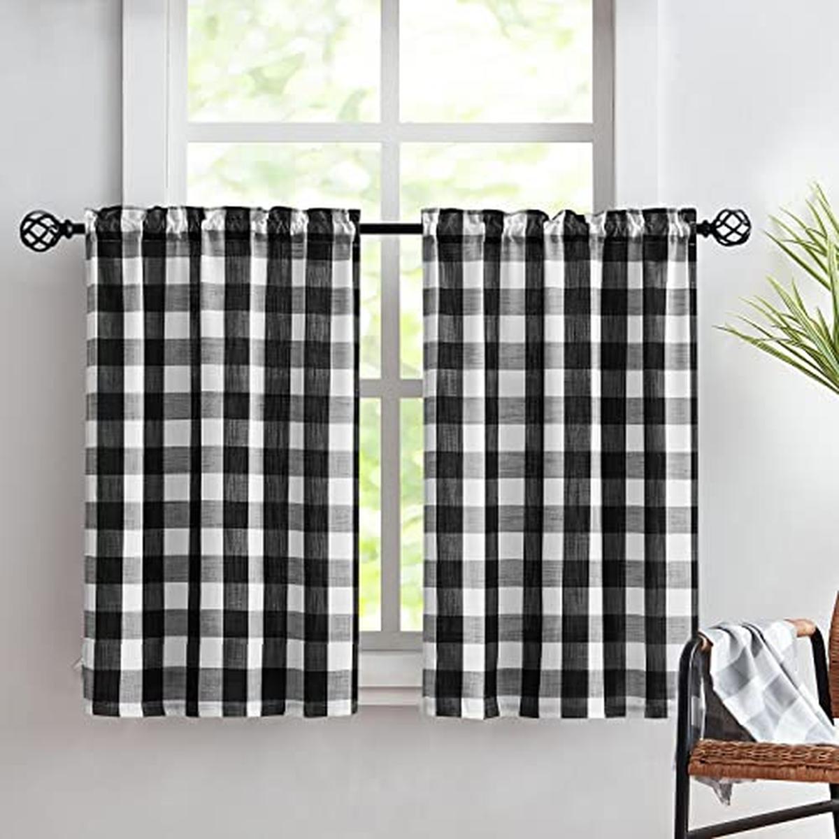 14 Stylish Black and White Kitchen Curtains -Architectural Foundation