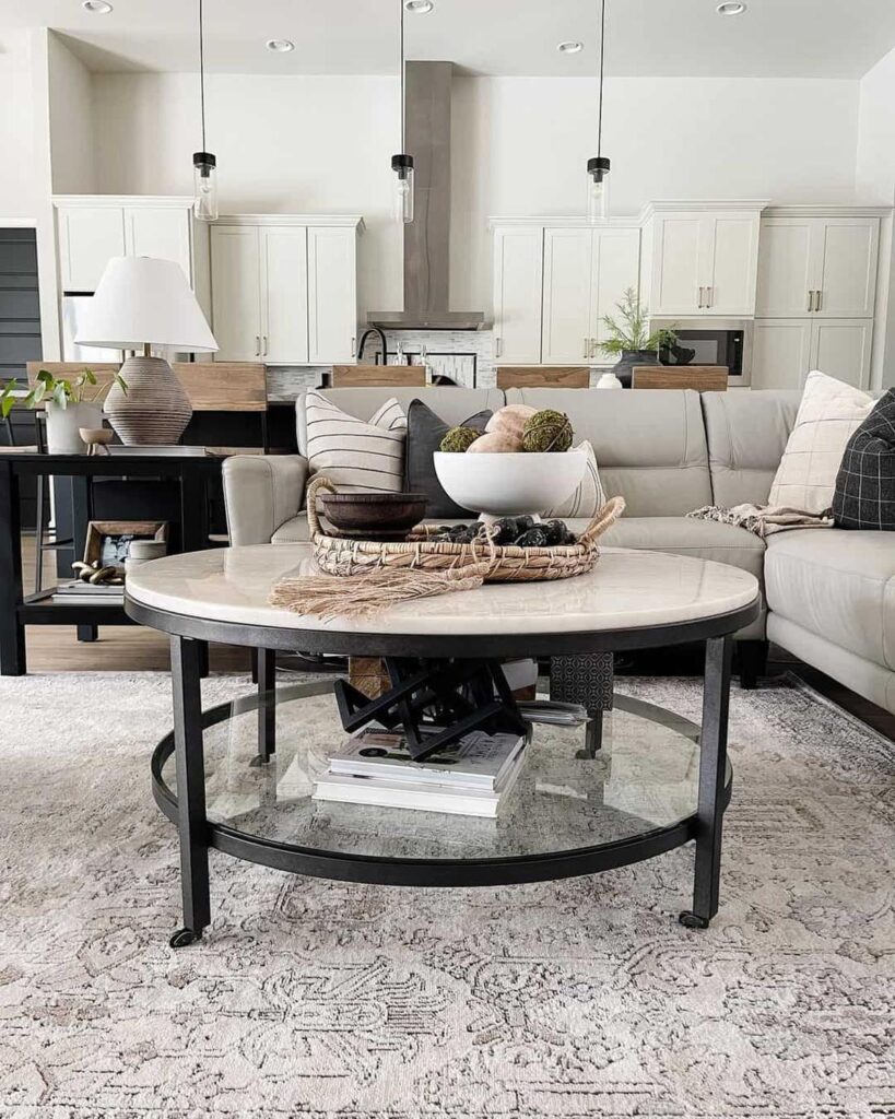 35 Gorgeous Large Round Coffee Tables to Anchor Your Living Room with Style -Architectural ...