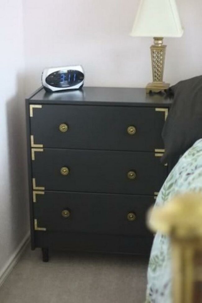 Midnight Gold-Trimmed Nightstand