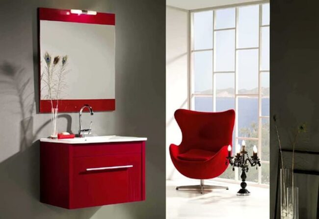 Bold Red Vanity