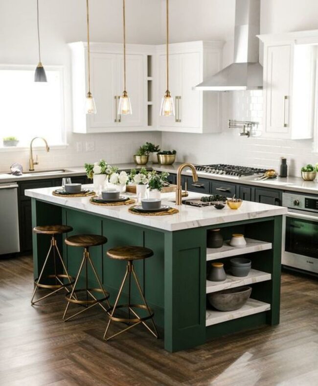 Emerald White Kitchen Island