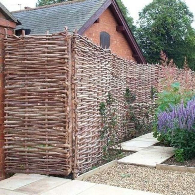 Woven Branch Fence Garden