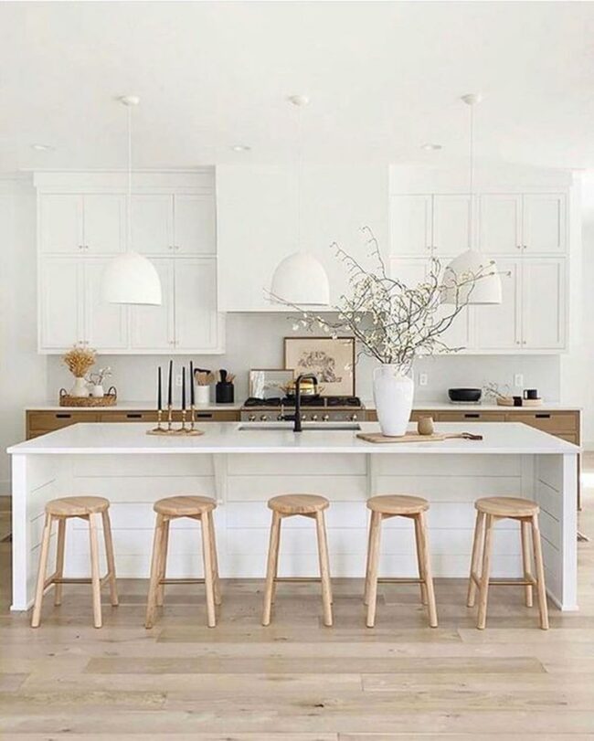 White Kitchen Black Accents