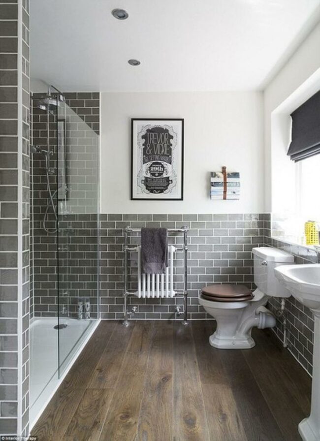 Gray Brick Bathroom Sanctuary