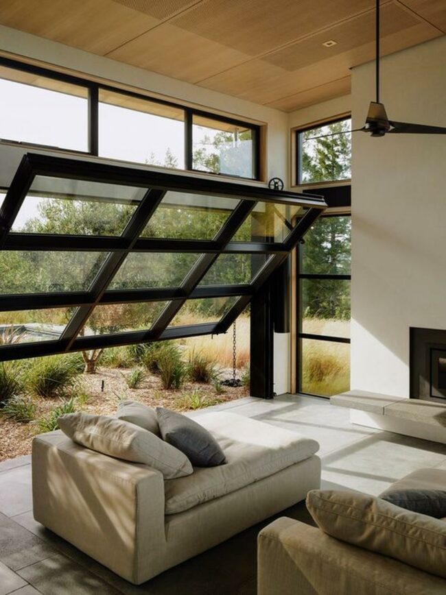 Expansive Glass Door Living