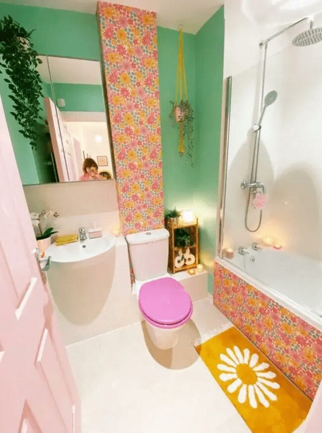 Whimsical Floral Bathroom Palette