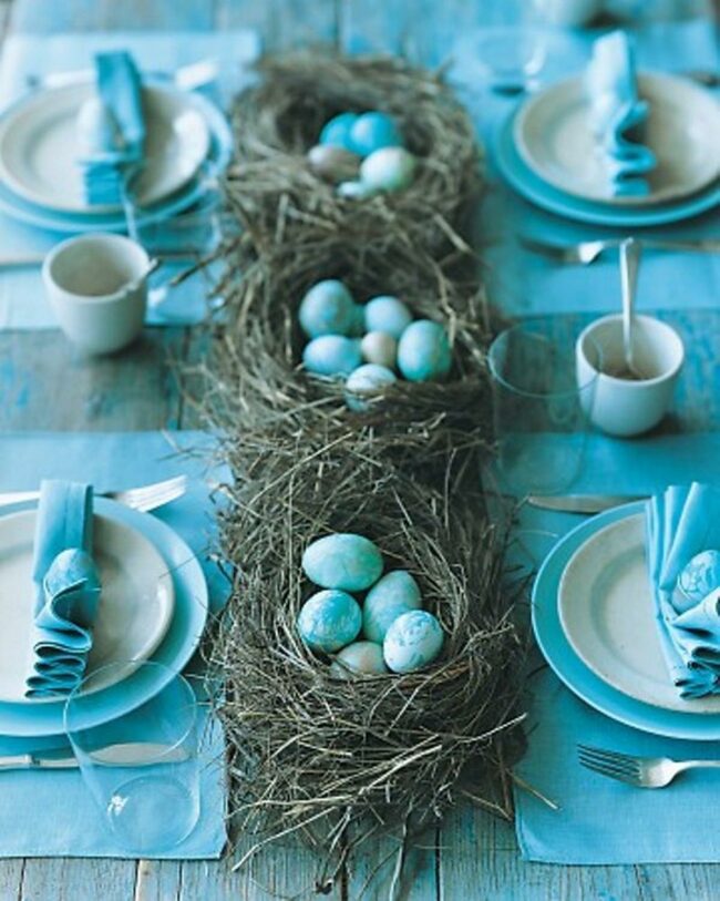 Blue Nest Dining Centerpiece