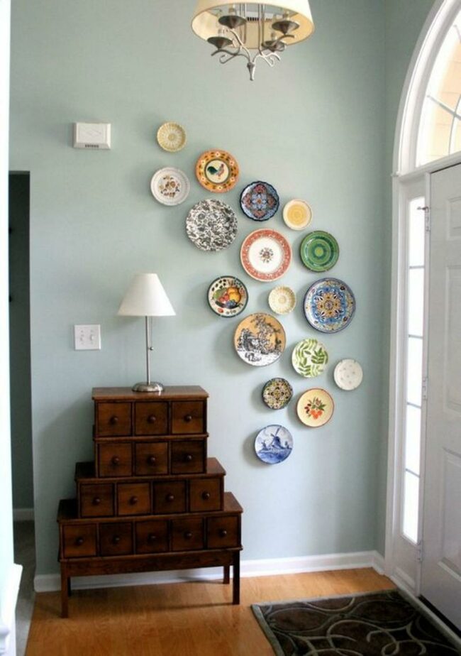Blue Ceramic Plate Gallery Wall