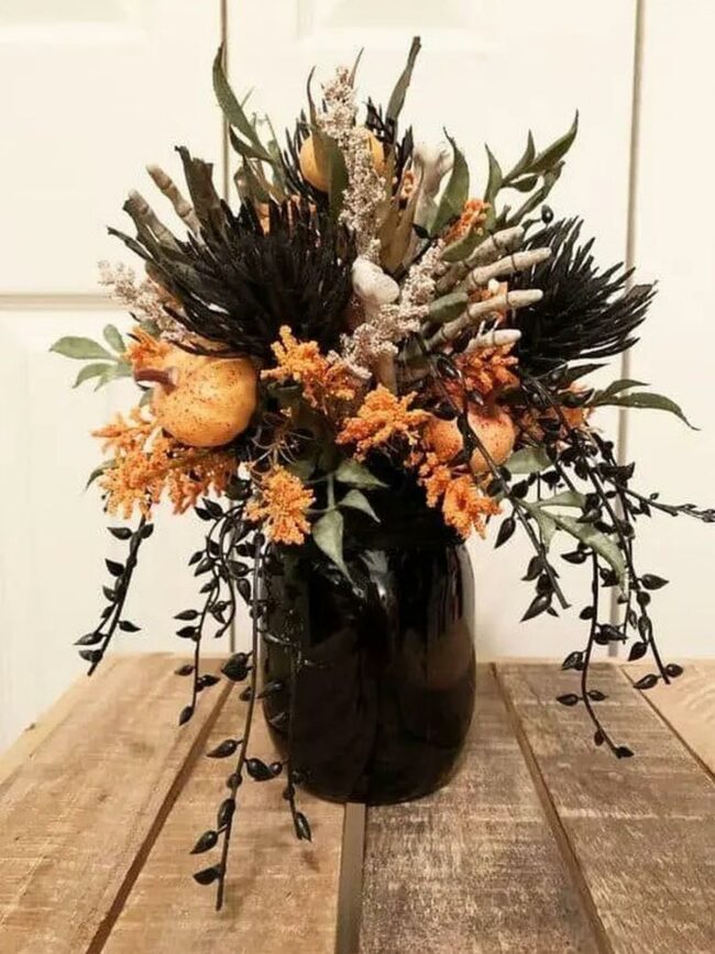 Dark Branch Floral Contrast