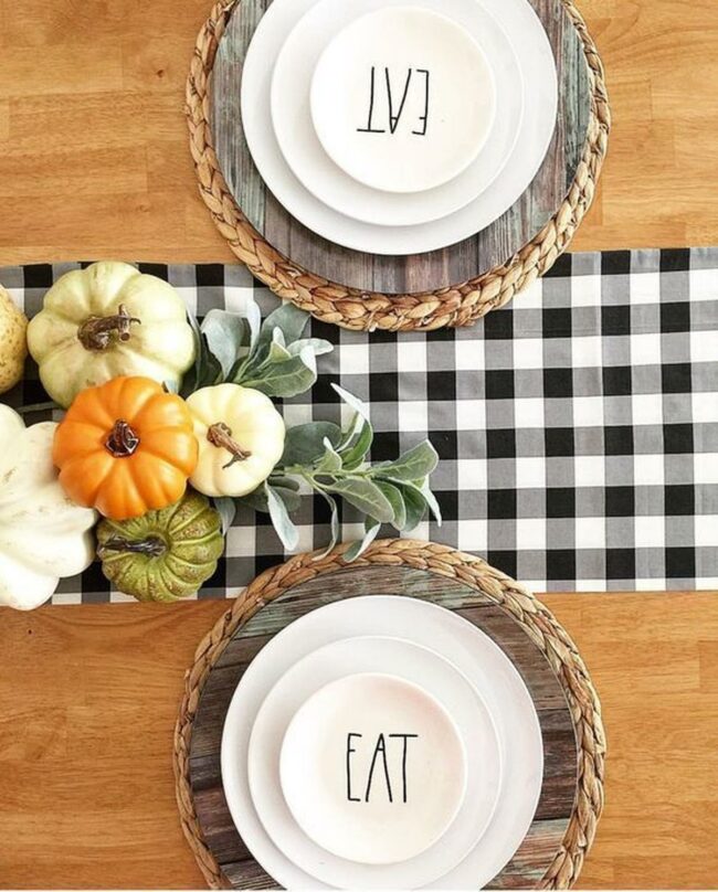 Buffalo Check Pumpkin Tablescape