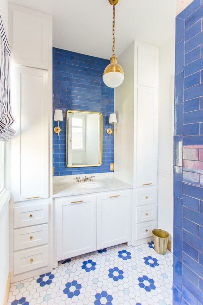 Blue Tile Ocean Bathroom