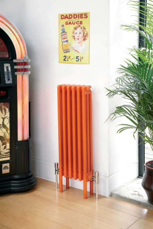 Vibrant Orange Vintage Radiator