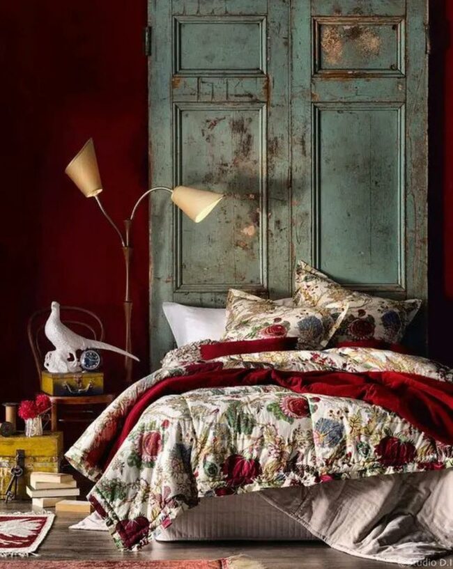 Red Floral Bedroom Retreat