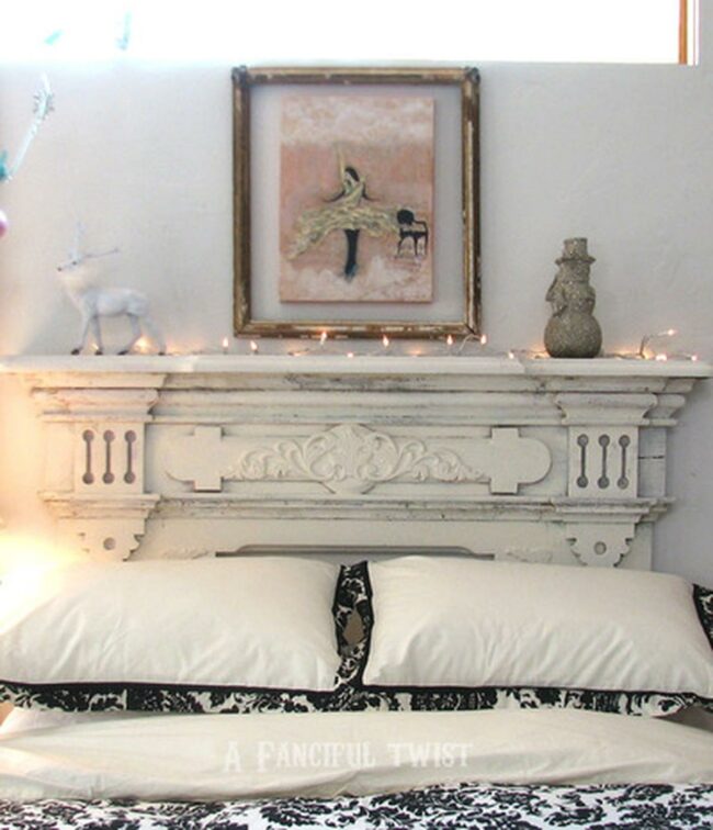 Nostalgic White Carved Headboard