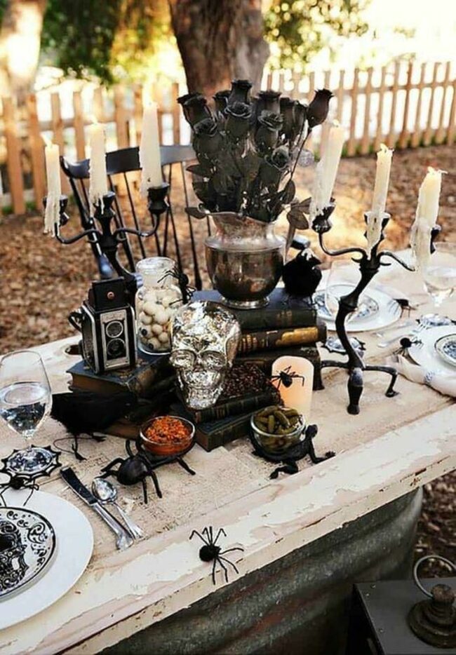 Black Spider Tablescape