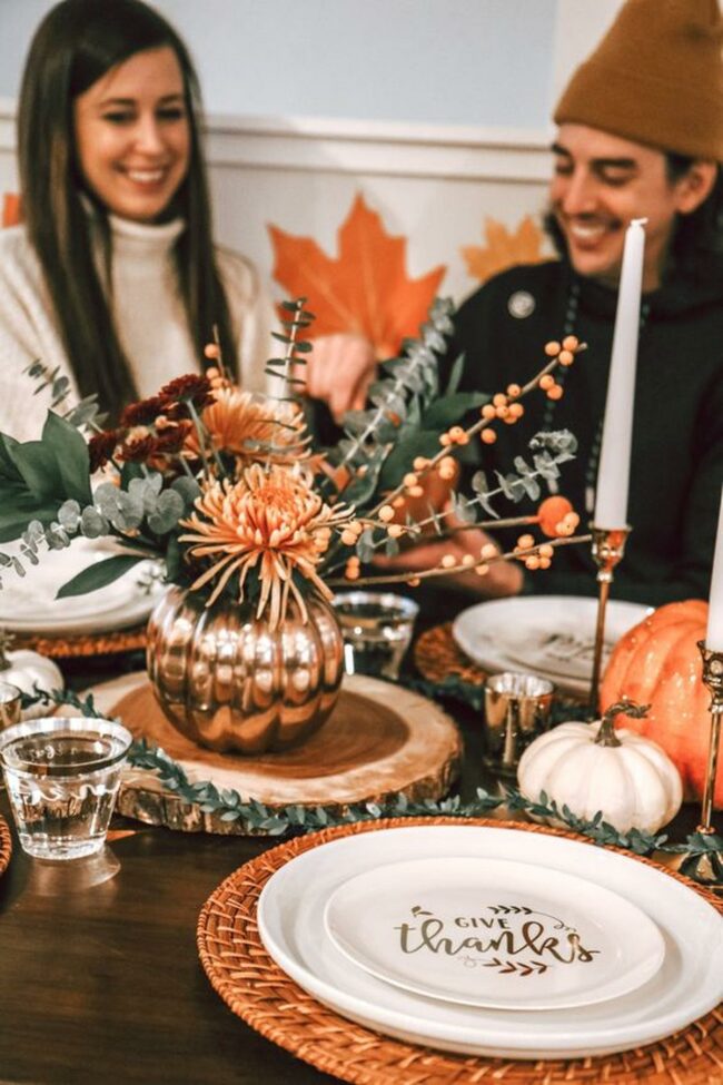 Copper Thanksgiving Table Setting