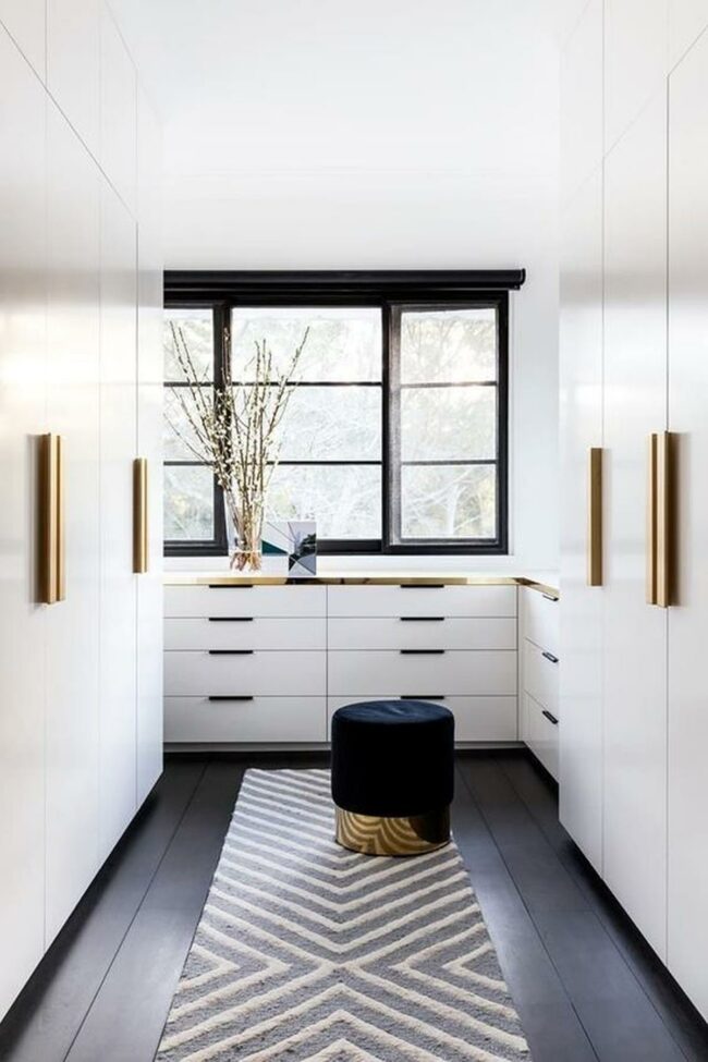 White Cabinets Gold Accents