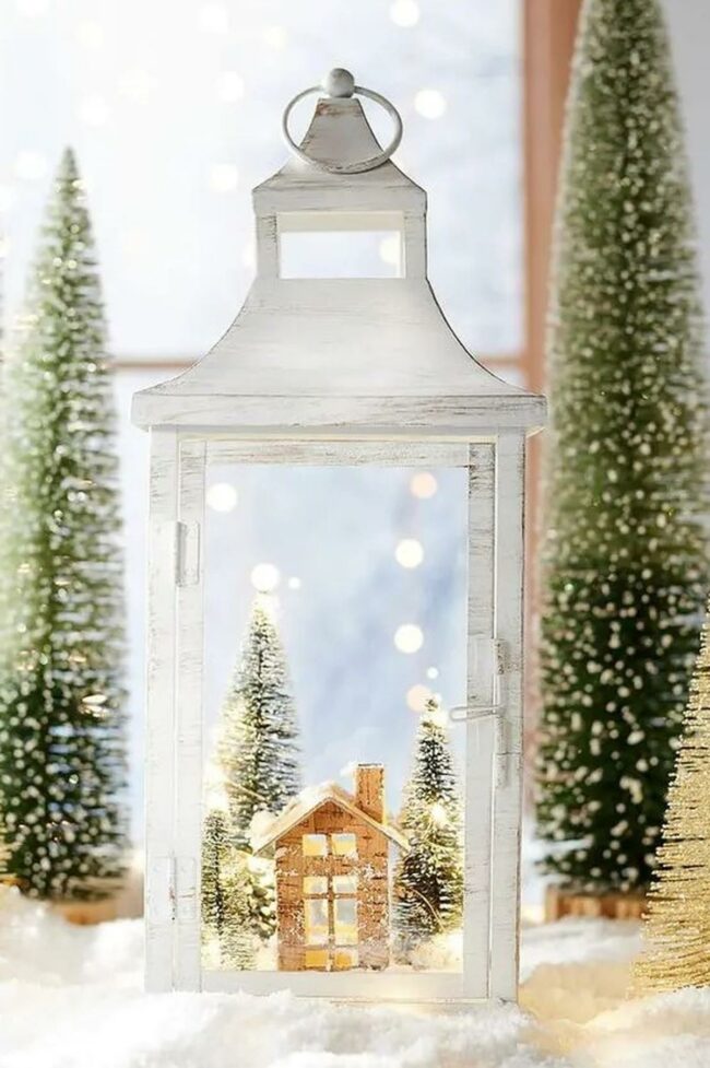 Frosty Winter Lantern Scene