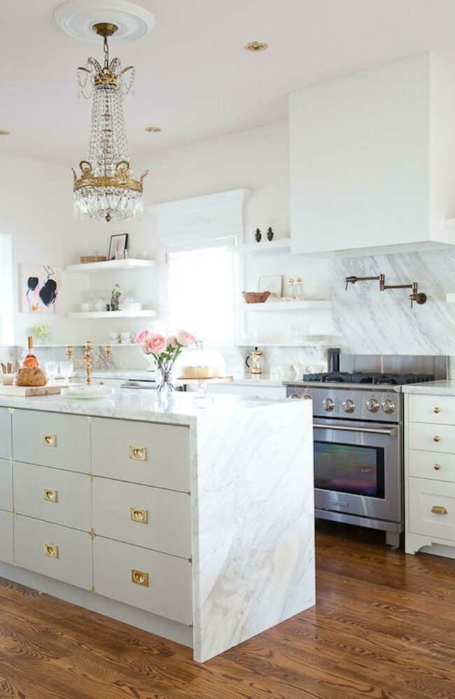 White Marble Kitchen Sparkle