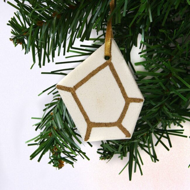 Forest Gold Pentagon Ornament