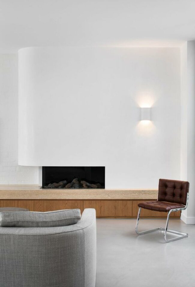 Curved Fireplace Warmth Centerpiece