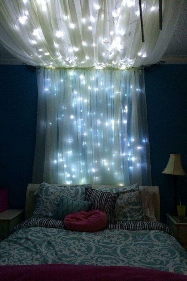Cascading Blue Fairy Lights
