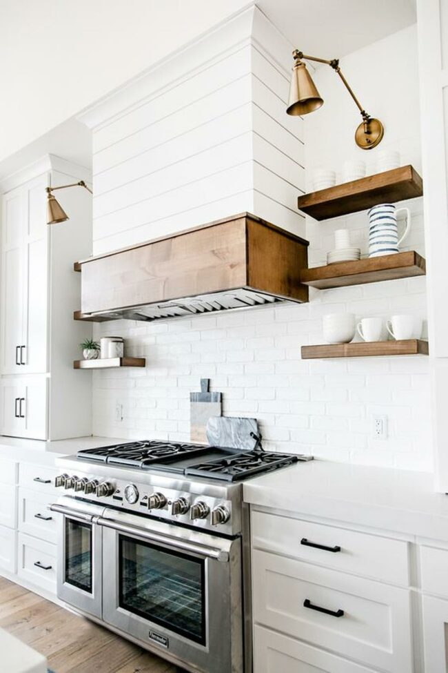 White Kitchen Brass Accents