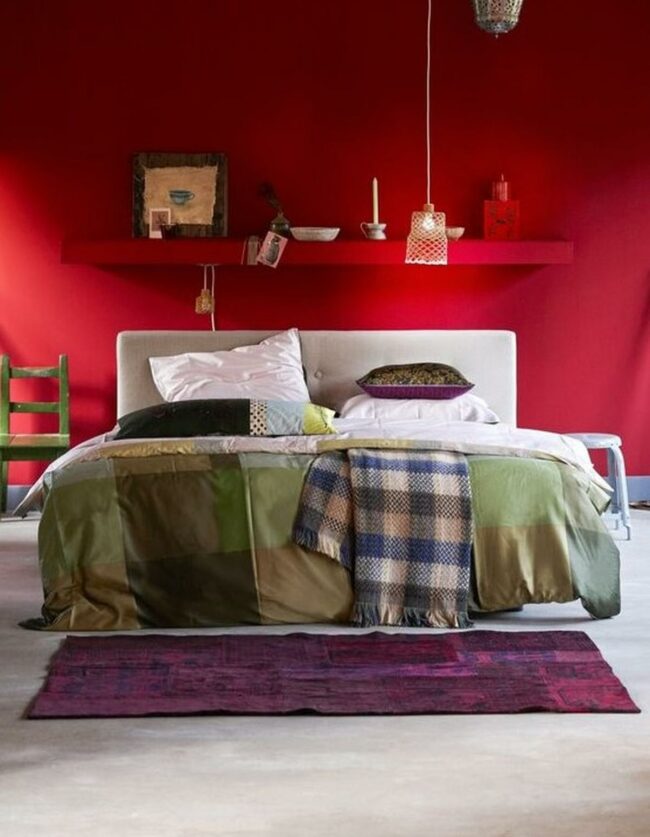 Vibrant Red Bedroom Retreat