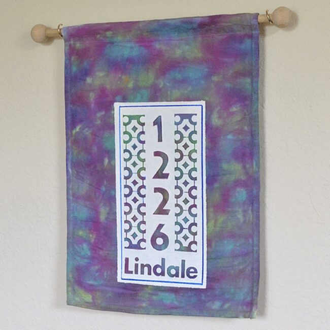 Purple Numeric Fabric Art