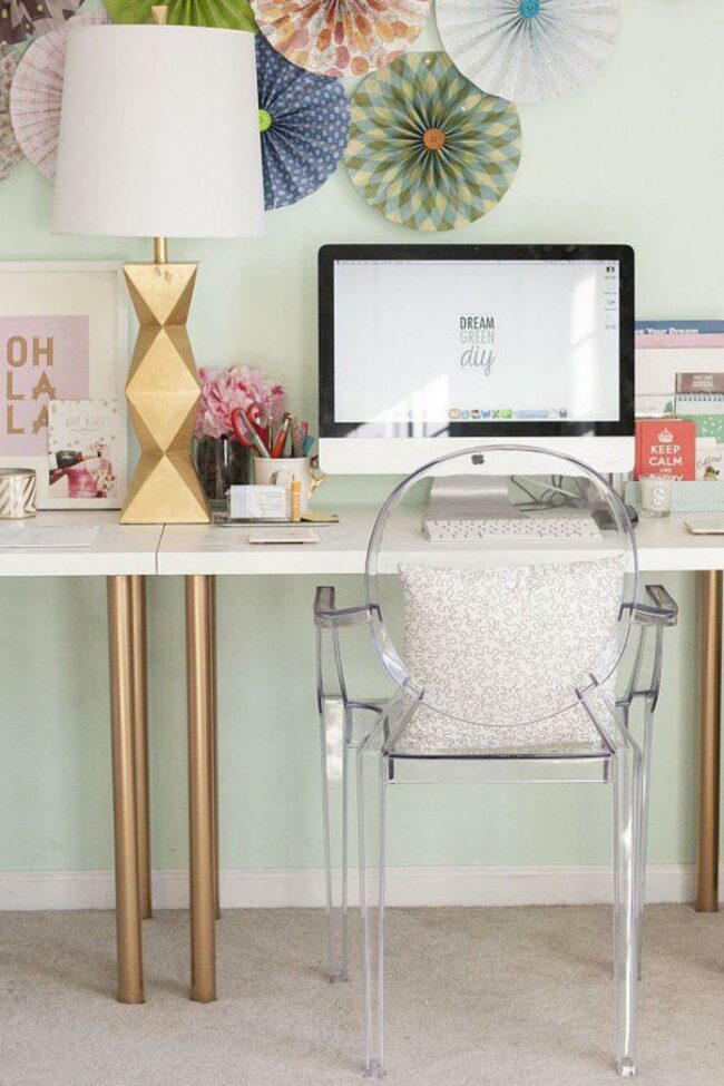 Pastel Green Workspace