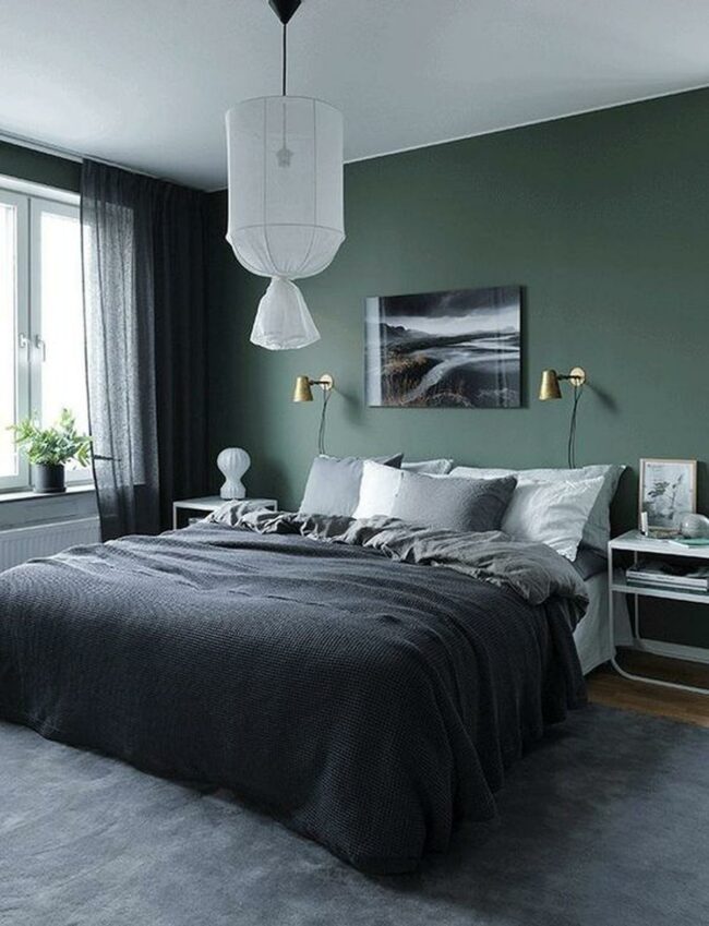 Deep Green Sanctuary with Monochrome Accents