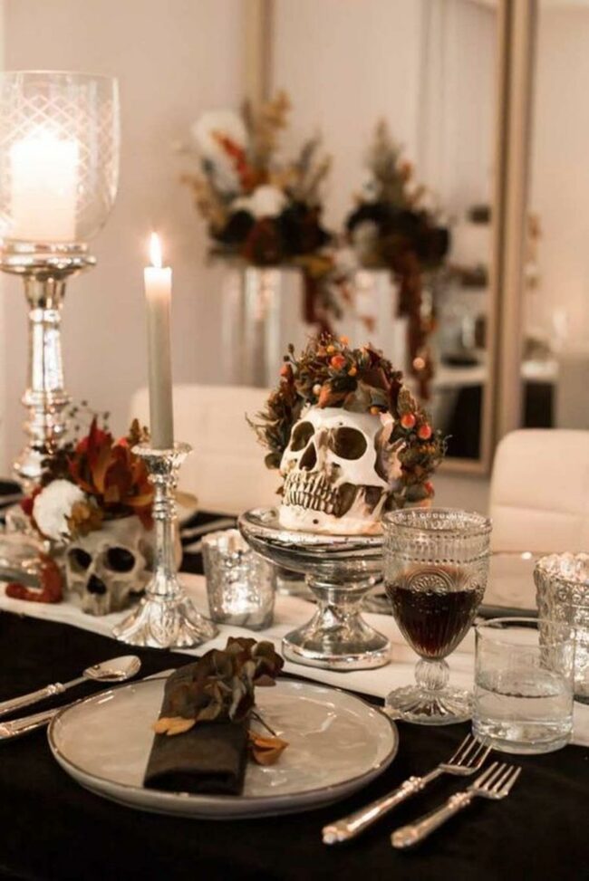 Skull Candlelit Tablescape