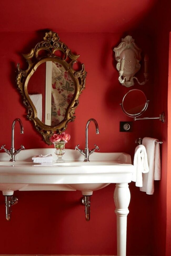 Rich Red Bathroom