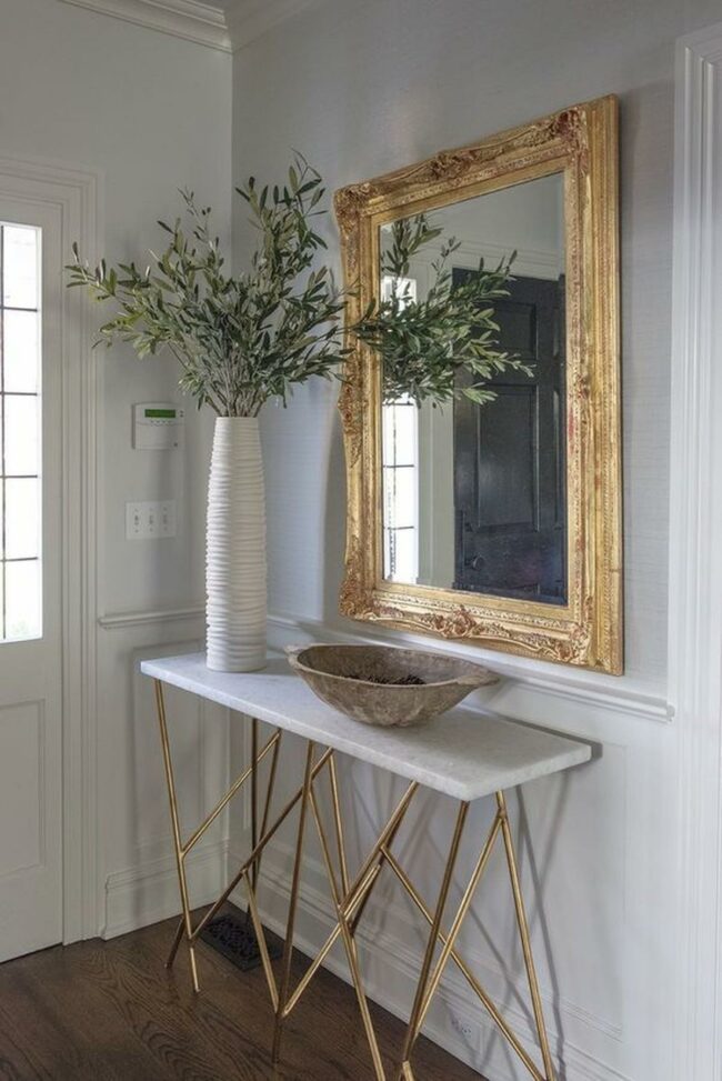 Gray Gold Marble Entryway